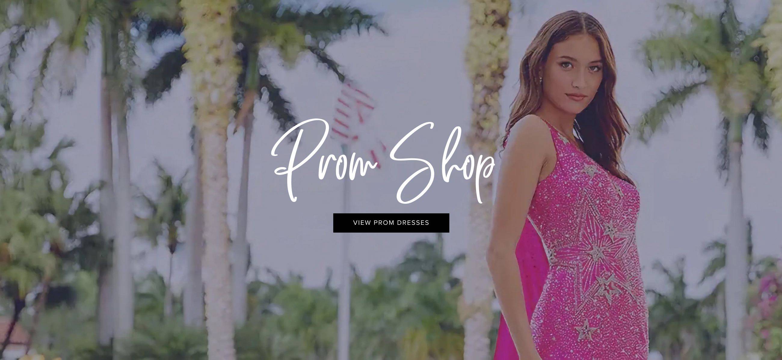 Model wearing a prom dress