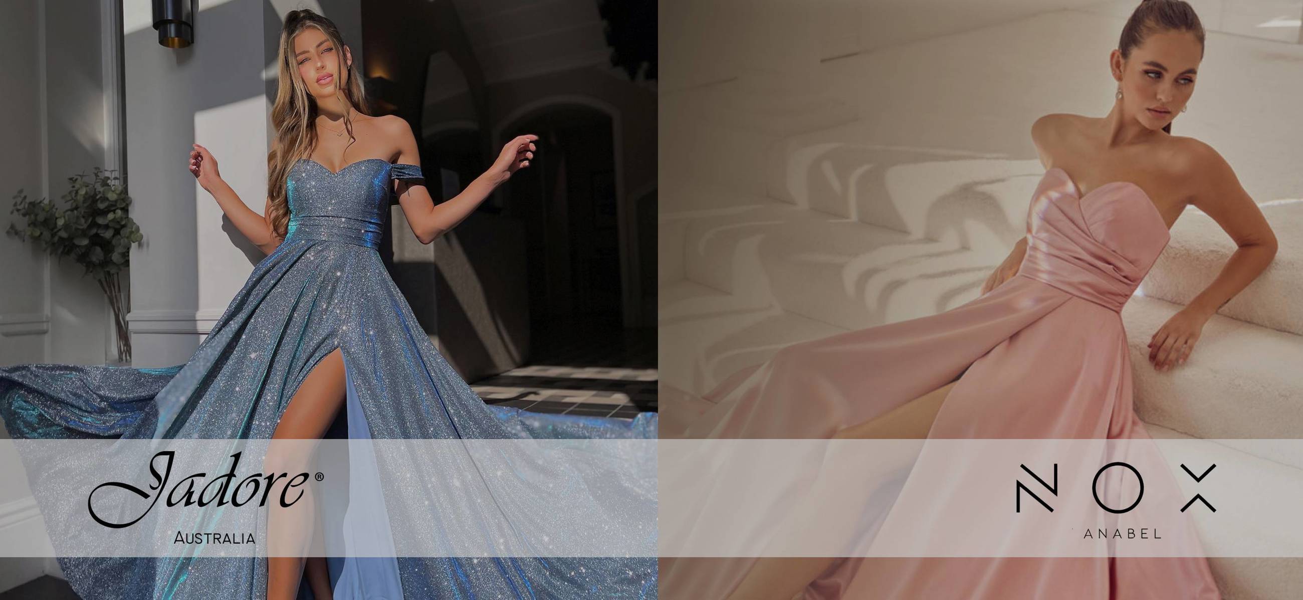 Model wearing a prom dress