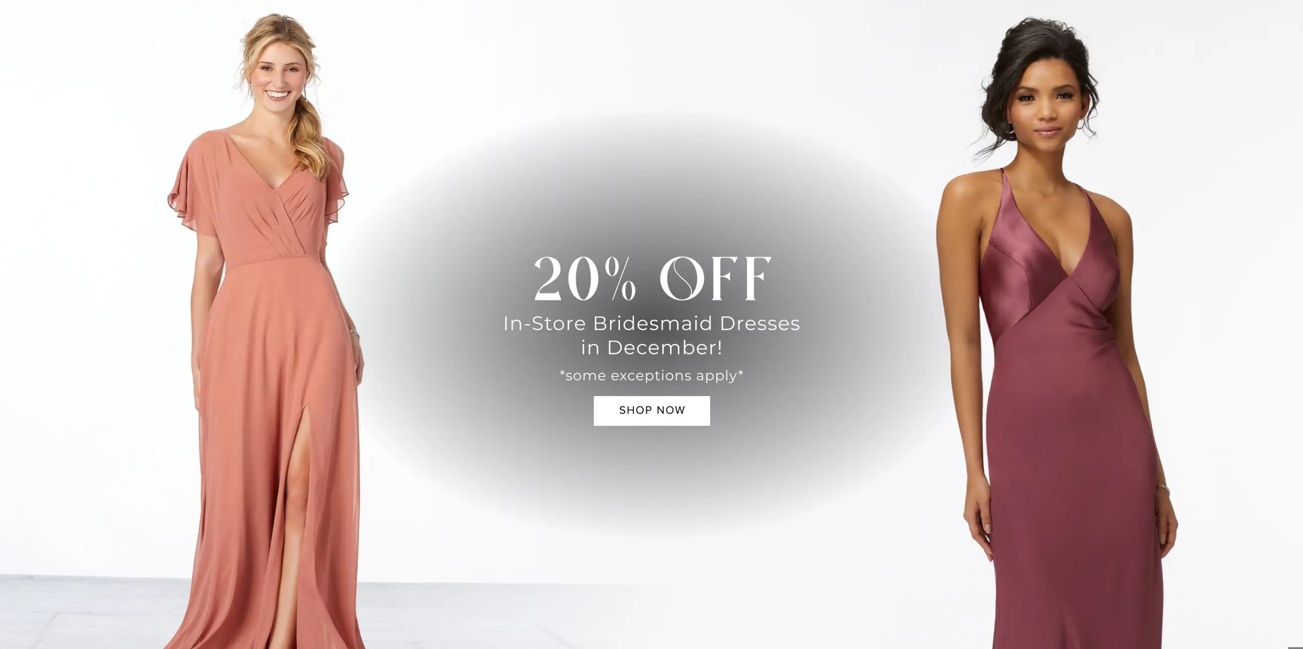 Bridesmaids 20% off banner image for desktop
