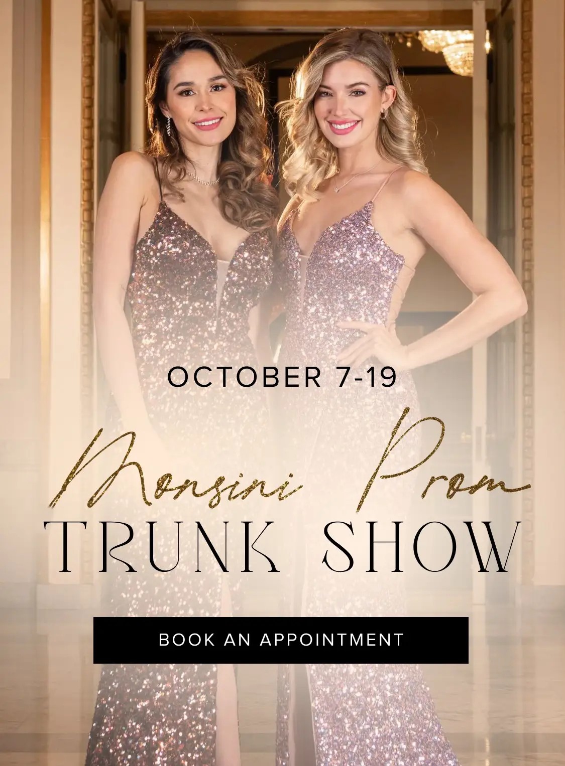 Monsini Prom Trunk Show banner mobile