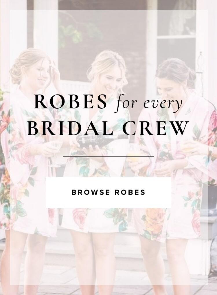 Brides and her bridal party in wedding robes