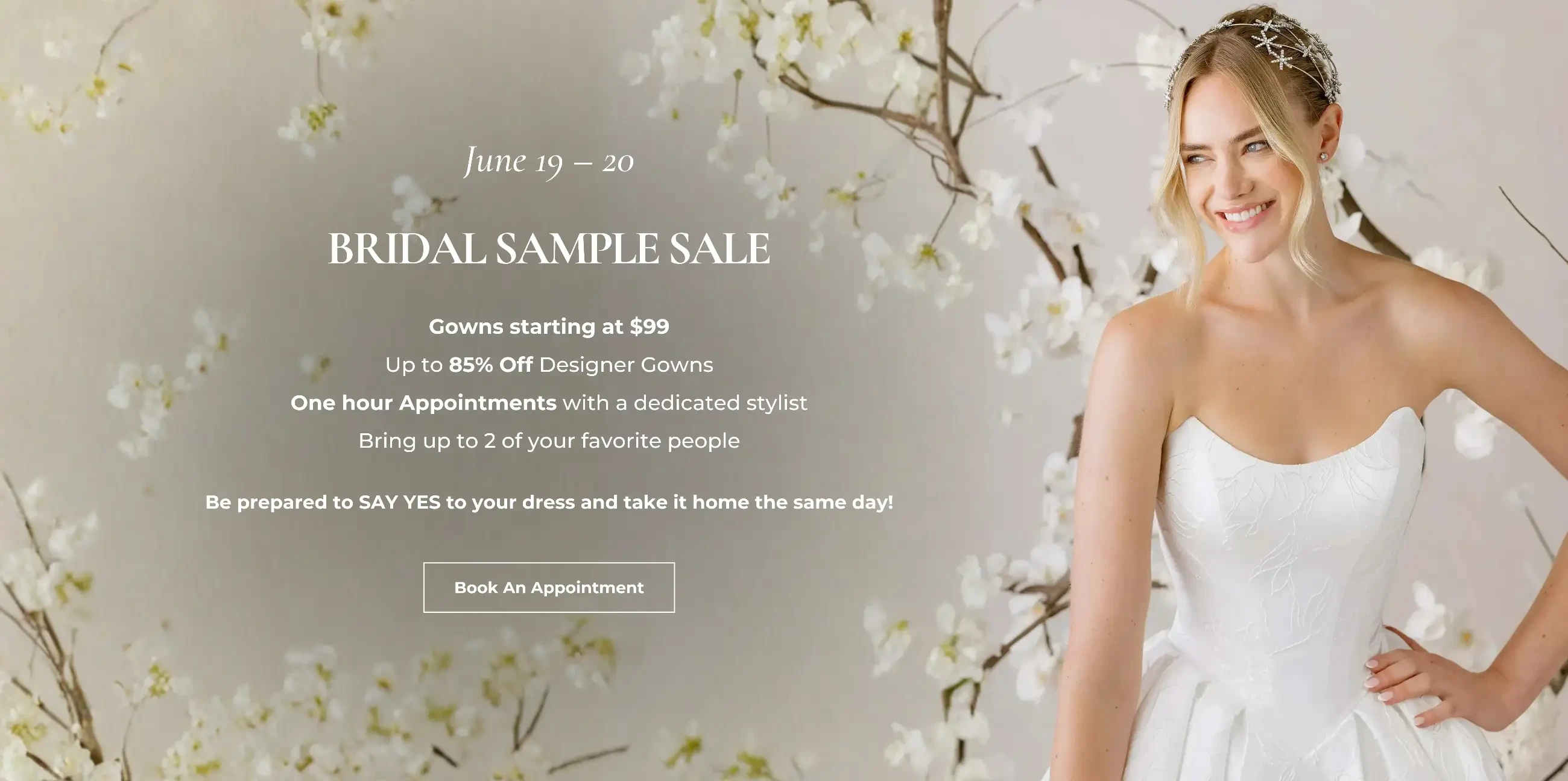 Bridal Sample Sale Desktop Banner