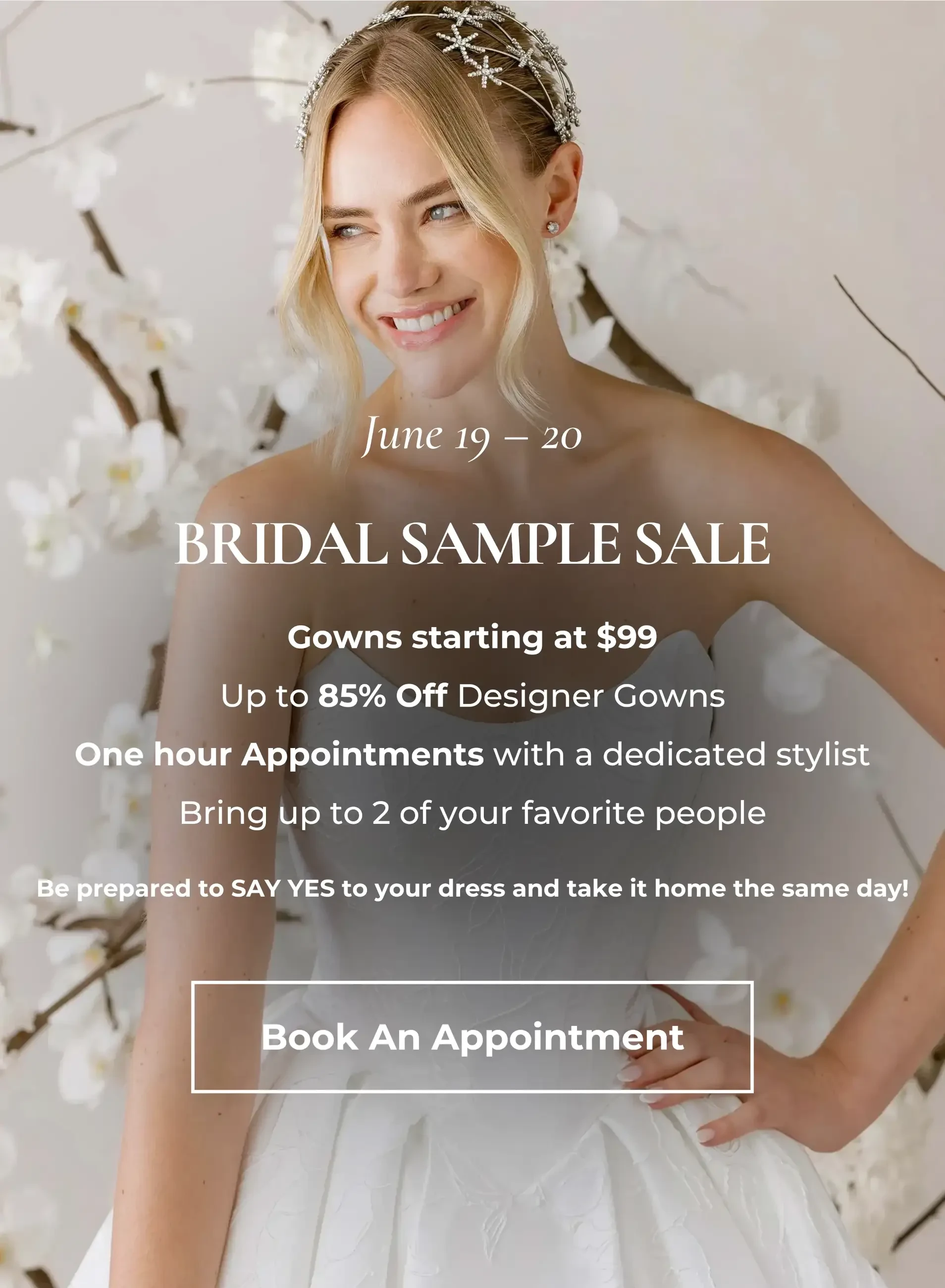 Bridal Sample Sale Mobile Banner